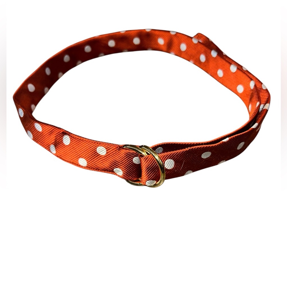Polka dot silk orange belt